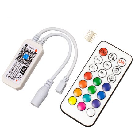 Ασύρματος Smart Home Wi-Fi LED RGBW + WW Controller με Χειριστήριο RF DC 9-28V Max 100W