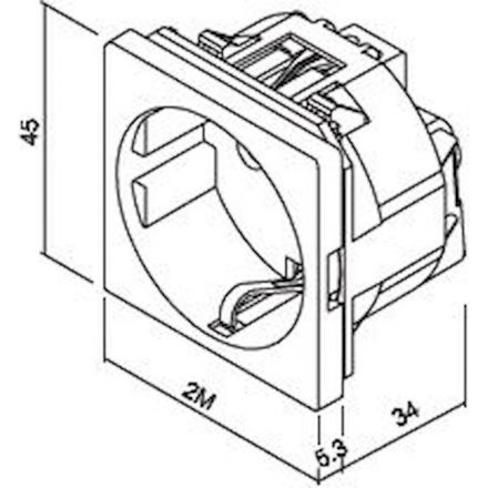 GEYER Πρίζα Σουκο 2 Θέσεων Ιβουάρ 2Ρ+Ε 16Α 250V Interio