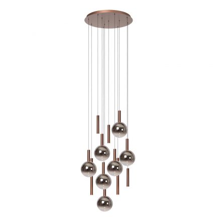 Κρεμαστό Φωτιστικό LED 12x4.5W CCT 2200K/3300K JASMINE Dim Χάλκινο Premium