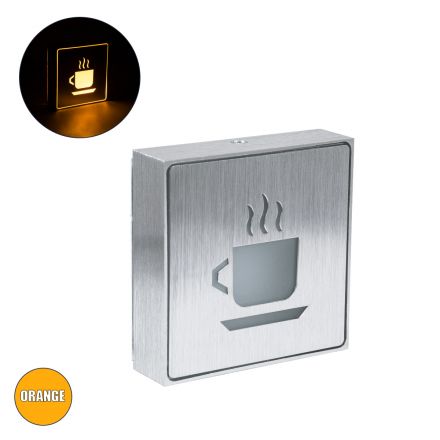 Φωτιστικό Τοίχου Ένδειξης HOT COFFEE LED 1W - IP20 - Σώμα Αλουμινίου - Μ11 x Π11 x Υ3cm - Πορτοκαλί