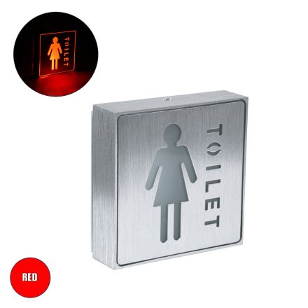 Φωτιστικό Τοίχου Ένδειξης TOILET WOMAN LED 1W - IP20 - Σώμα Αλουμινίου - Μ11 x Π11 x Υ3cm - Κόκκινο