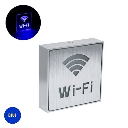 Φωτιστικό Τοίχου Ένδειξης Wi-Fi LED 1W - IP20 - Σώμα Αλουμινίου - Μ11 x Π11 x Υ3cm - Μπλε
