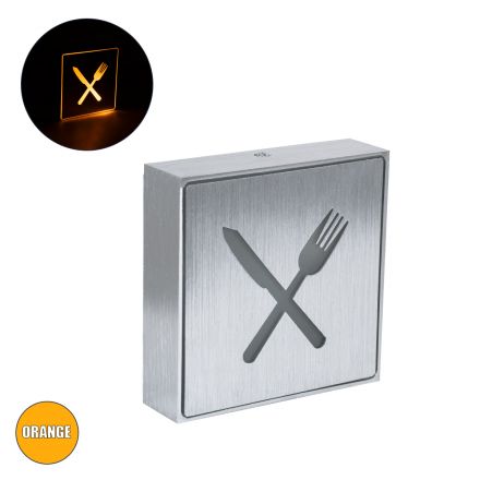 Φωτιστικό Τοίχου Ένδειξης RESTAURANT FORK & KNIFE LED 1W- IP20 - Σώμα Αλουμινίου - Μ11 x Π11 x Υ3cm - Πορτοκαλί