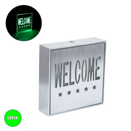 Φωτιστικό Τοίχου Ένδειξης WELCOME 5 STARS LED 1W - IP20 - Σώμα Αλουμινίου - Μ11 x Π11 x Υ3cm - Πράσινο
