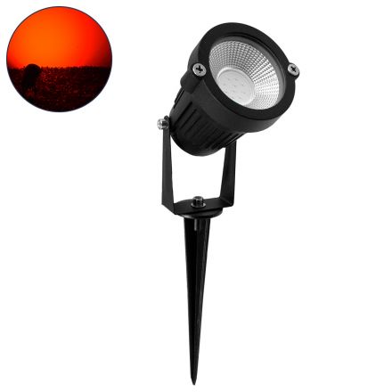 Προβολάκι Κήπου Καρφωτό - Δαπέδου Bridgelux COB LED 10W 1000lm 35° 12V - IP67 - Κόκκινο - Dimmable