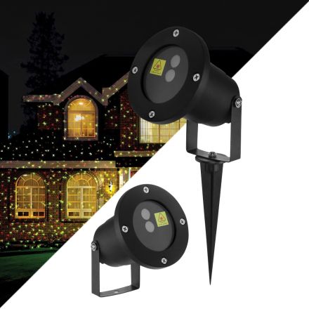 Προβολάκι Κήπου Καρφωτό - Δαπέδου Laser 30W 60° 230V - IP67 με Ασύρματο Χειριστήριο RF 2.4Ghz Πράσινο - Κόκκινο