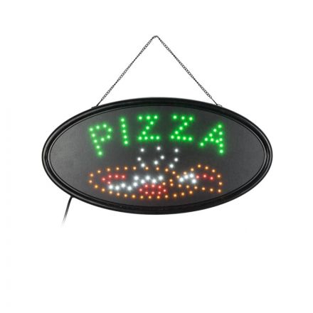 75685 Φωτιστικό Ταμπέλα LED Οβάλ Σήμανσης PIZZA 3W με Πρίζα AC 230V - Μ48 x Π1.8 x Υ24.5cm