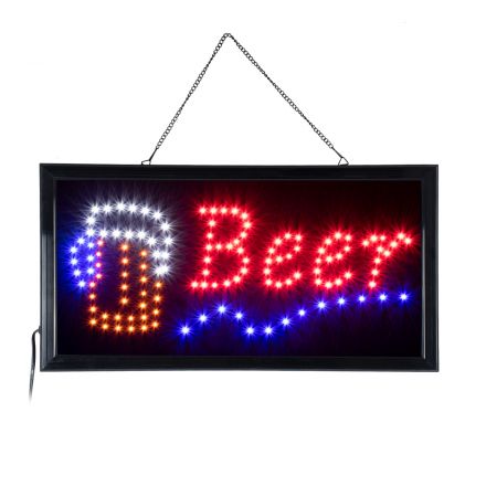 Φωτεινή Επιγραφή BEER LED 3W 230V με Διακόπτη On/Off 