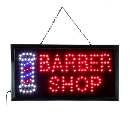 Φωτεινή Επιγραφή BARBER SHOP LED 3W 230V με Διακόπτη On/Off