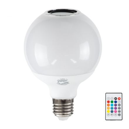 Λάμπα LED G95 12W 780lm 260° με Ενσωματωμένο Bluetooth Ηχείο 3W - Εναλλαγή Φωτισμού μέσω Τηλεχειριστηρίου & Μέσω Smart Home Εφαρμογής HappyLighting APP - RGBW 