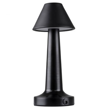 MOLLY Επαναφορτιζόμενο Φωτιστικό LED 1.5W 105lm 120° DC 5V με Μπαταρία Li-ion 1800mAh - Διακόπτη Αφής με 3CCT - Dimmable - Μαύρο