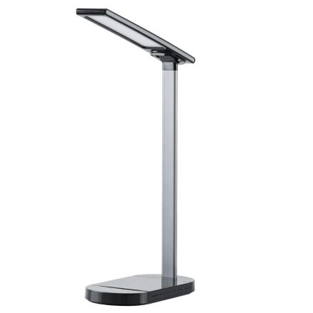 FIARIA Μοντέρνο Επιτραπέζιο Φωτιστικό LED 5W 500lm 180° DC 5V - με Ασύρματη Φόρτιση - Διακόπτη Αφής - 3CCT - Dimmable - Μαύρο
