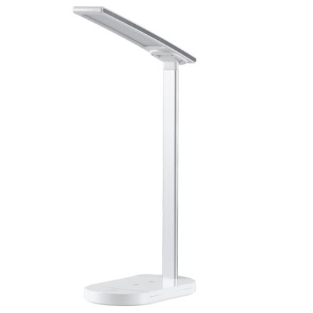 FIARIA Μοντέρνο Επιτραπέζιο Φωτιστικό LED 5W 180° DC 5V - με Ασύρματη Φόρτιση - Διακόπτη Αφής - 3CCT - Dimmable - Λευκό