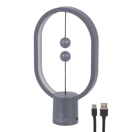 MAGNET Φωτιστικό Γραφείου LED 15 Watt 1500lm DC 5V με Μαγνητικό Διακόπτη & Καλώδιο Τροφοδοσίας USB - 2700K -  Ανοιχτό Γκρι