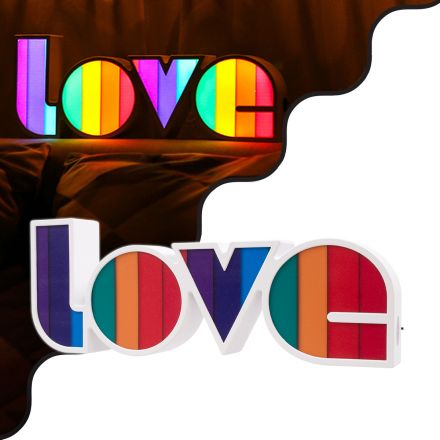 Διακοσμητικό Φωτιστικό ΄'COLORS LOVE'' 2W με Διακόπτη On/Off & Καλώδιο Τροφοδοσίας USB - Μπαταρίας 3xAAA (Δεν Περιλαμβάνονται) - 6000K