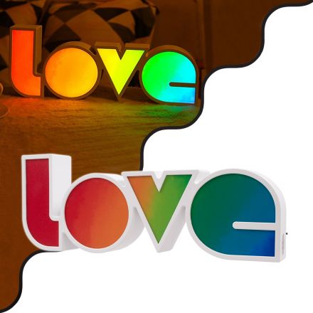 Διακοσμητικό Φωτιστικό  ''RAINBOW LOVE'' 2W με Διακόπτη On/Off & Καλώδιο Τροφοδοσίας USB - Μπαταρίας 3xAAA (Δεν Περιλαμβάνονται) - 6000K