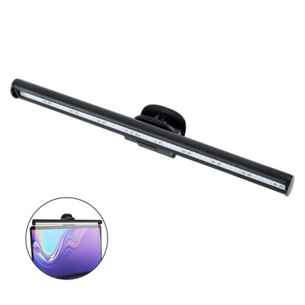 Φωτιστικό Οθόνης Anti-Glare E-Reading LED 5W DC 5V με USB 2.0 & Χειριστήριο Εναλλαγής Χρωμάτων 3CCT - Dimmable - Μαύρο 