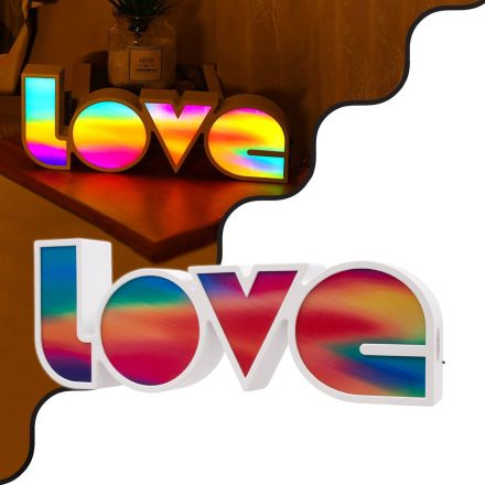 Διακοσμητικό Φωτιστικό ''MULTICOLOR LOVE'' 2W με Διακόπτη On/Off & Καλώδιο Τροφοδοσίας USB - Μπαταρίας 3xAAA (Δεν Περιλαμβάνονται) - 6000K