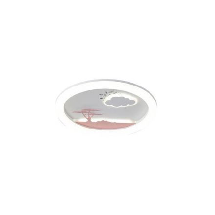 Πλαφονιέρα LED 60W Φ50 6120Lm 3CCT 3000-4000-6500K 480x65mm Λευκό-Ροζ ALEGRE