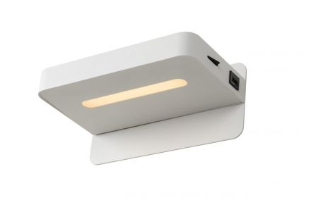 ATKIN - Bedside lamp - LED - 1x6W 2700K - With USB charging point - White