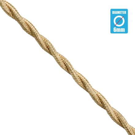 Πλεκτό Υφασμάτινο Καλώδιο 1m 2 x 0.75mm² Μπέζ