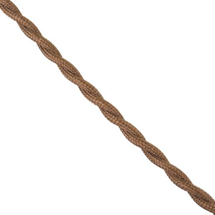 Πλεκτό Υφασμάτινο Καλώδιο 1m 2 x 0.75mm² Καφέ Ανοιχτό