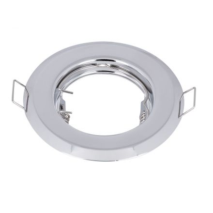 Χωνευτή Στρογγυλή Βάση για LED Spot GU10 - MR16 - GU5.3 Χρώμιο Σταθερή Φ83mm