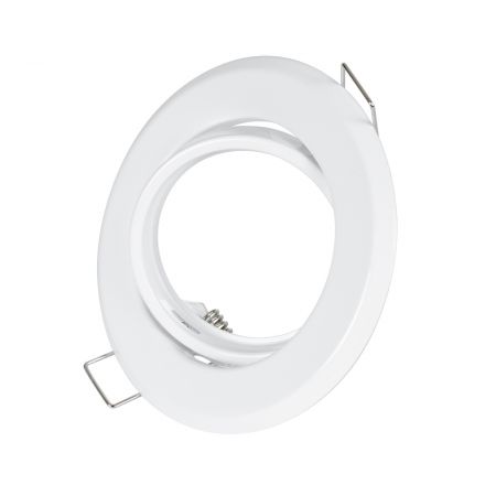 Χωνευτή Στρογγυλή Βάση για LED Spot GU10 - MR16 - GU5.3 Λευκή Κινούμενη σε 2 Άξονες Φ95mm