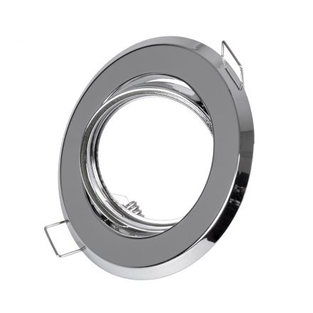 Xωνευτή Στρογγυλή Βάση για LED Spot GU10 - MR16 - GU5.3 Χρώμιο Κινούμενη σε 2 Άξονες Φ95mm