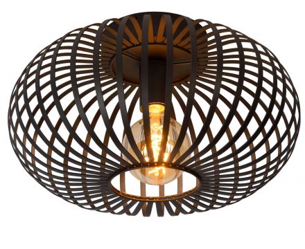 MANUELA - Flush Φωτιστικό Οροφής - Ø 40 cm - 1xE27 - Black