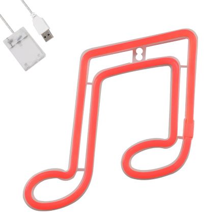 Φωτεινή Επιγραφή NEON LED 5W MUSIC NOTE  με Καλώδιο Τροφοδοσίας USB - Μπαταρίας 3xAAA (Δεν Περιλαμβάνονται) - Κόκκινο