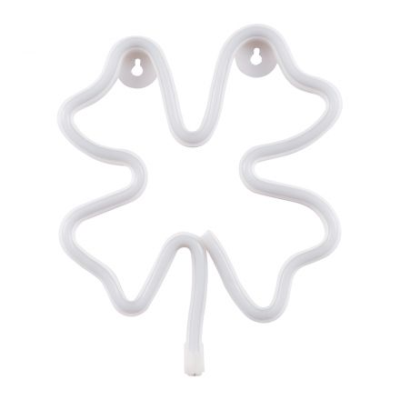 Φωτεινή Επιγραφή NEON LED 5W FOUR LEAF CLOVER - Καλώδιο Τροφοδοσίας USB - Μπαταρίας 3xAAA (Δεν Περιλαμβάνονται) - Πράσινο