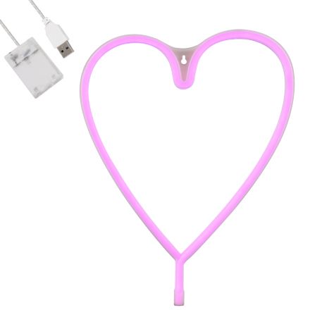 Φωτεινή Επιγραφή NEON LED 5W ''HEART LINE'' 5W με Καλώδιο Τροφοδοσίας USB - Μπαταρίας 3xAAA (Δεν Περιλαμβάνονται) - Ροζ