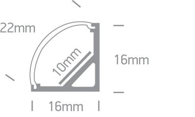 One Light Slim Τριγωνικό Προφίλ Αλουμινίου Με PC Οπάλ Κάλυμμα 2m 7908A