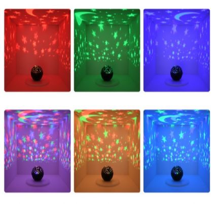 Διακοσμητικό Φωτιστικό Ειδικών Εφε NIGHT SKY STARS LED 10W DC 5V 2200mAh Επαναφορτιζόμενο με Bluetooth Speaker - Sound Activated - RGB Dimmable - Μαύρο