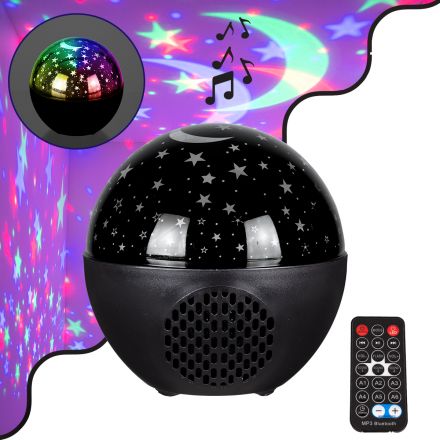 Διακοσμητικό Φωτιστικό Ειδικών Εφε NIGHT SKY STARS LED 10W DC 5V 2200mAh Επαναφορτιζόμενο με Bluetooth Speaker - Sound Activated - RGB Dimmable - Μαύρο