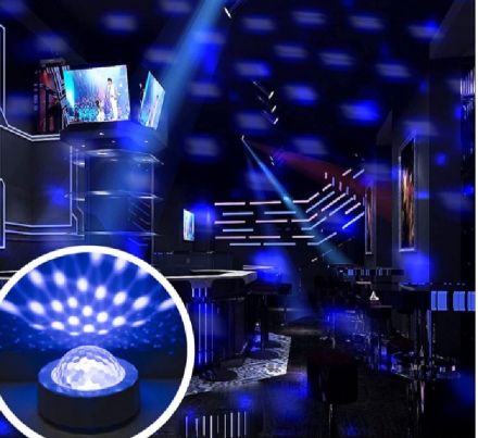 Φορητό Φωτιστικό Ειδικών Φωτορυθμικών Εφέ PARTY Disco LED 3W DC 5V 300mAh Επαναφορτιζόμενο - Sound Activated - Καλώδιο Τροφοδοσίας USB - Βάση με Μαγνήτη - RGB 