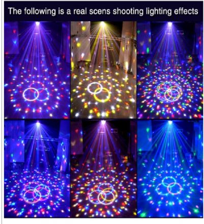LED Party Disco Μπάλα με Περιστρεφόμενα Φωτορυθμικά Εφέ - RGB - 15W - Sound Control Activated Εφέ 
