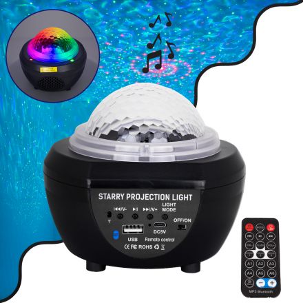 Επιτραπέζιο Φωτιστικό Ειδικών Εφε NIGHT SKY GALAXY 3D LED 10W DC 5V 2200mAh Επαναφορτιζόμενο με Bluetooth Speaker - Sound Activated - RGB - Dimmable