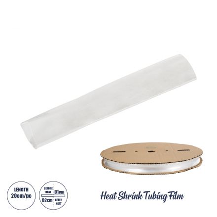 Θερμοσυστελλόμενο - Μακαρόνι Φ20mm/10mm - Τεμάχιο Μήκους 20cm Στεγανοποίησης για Όλες τις Neon Flex - IP65 - Διάφανο