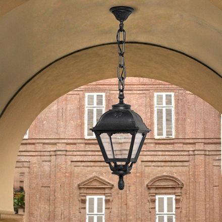 FUMAGALLI SICHEM CEFA Κρεμαστό Φωτιστικό Τετράγωνο Μαύρο 230X800mm E27