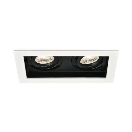 Διπλό Χωνευτό LED Spot 2xMR16 Beta Λευκό