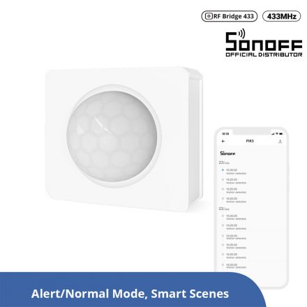 SONOFF PIR3-RF – Smart 433MHZ RF PIR Motion Sensor 6m/110° Detection