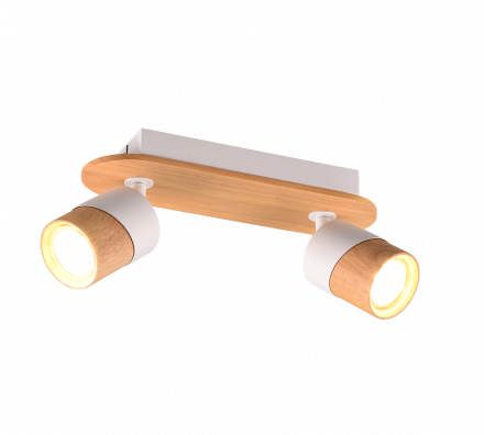 Trio Lighting Διπλό Σποτ ARUNI LED 2xGU10 Ξύλο Λευκό