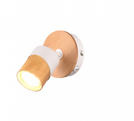 Trio Lighting Μονό Σποτ ARUNI LED 1xGU10 Ξύλο Λευκό