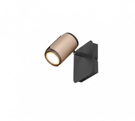 Trio Lighting Επίτοιχο Spot 1xGU10 GILLAN Coffee Μέταλλο