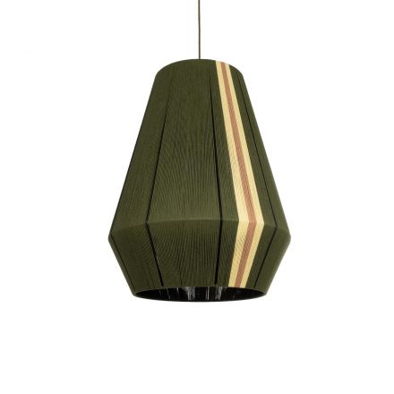SALERNO 02335 Boho Κρεμαστό Φωτιστικό Πλέγμα Μονόφωτο 1xE27 IP20 Πράσινο, Μπεζ & Καφέ Νήμα Μ50 x Π50 x Υ60cm