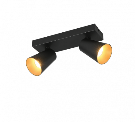 Trio Lighting Διπλό Spot 2xGU10 SHARP Μαύρο Ματ Μέταλλο