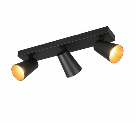 Trio Lighting Τριπλό Spot 3xGU10 SHARP Μαύρο Ματ Μέταλλο