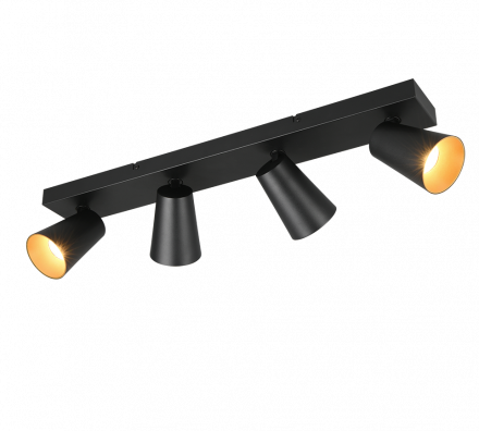 Trio Lighting Τετραπλό Spot 4xGU10 SHARP Μαύρο Ματ Μέταλλο